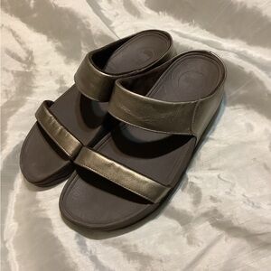 FitFlop Slip on Sandals Metallic Dusky